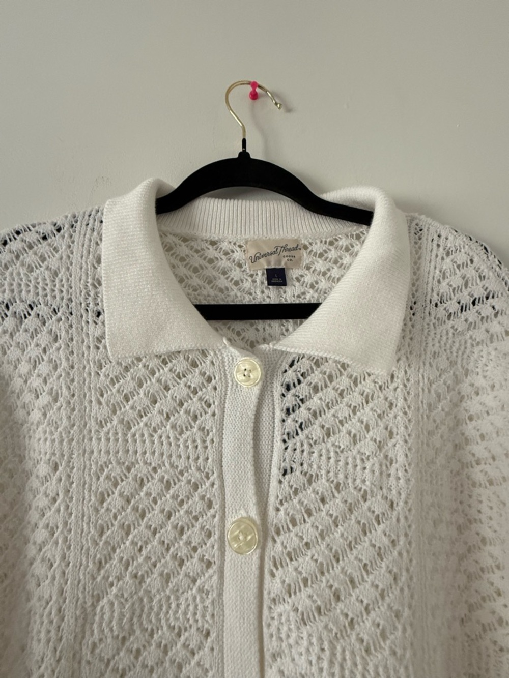 Universal Thread White Openwork Knit Button-Front Cardigan - Picture 5 of 11